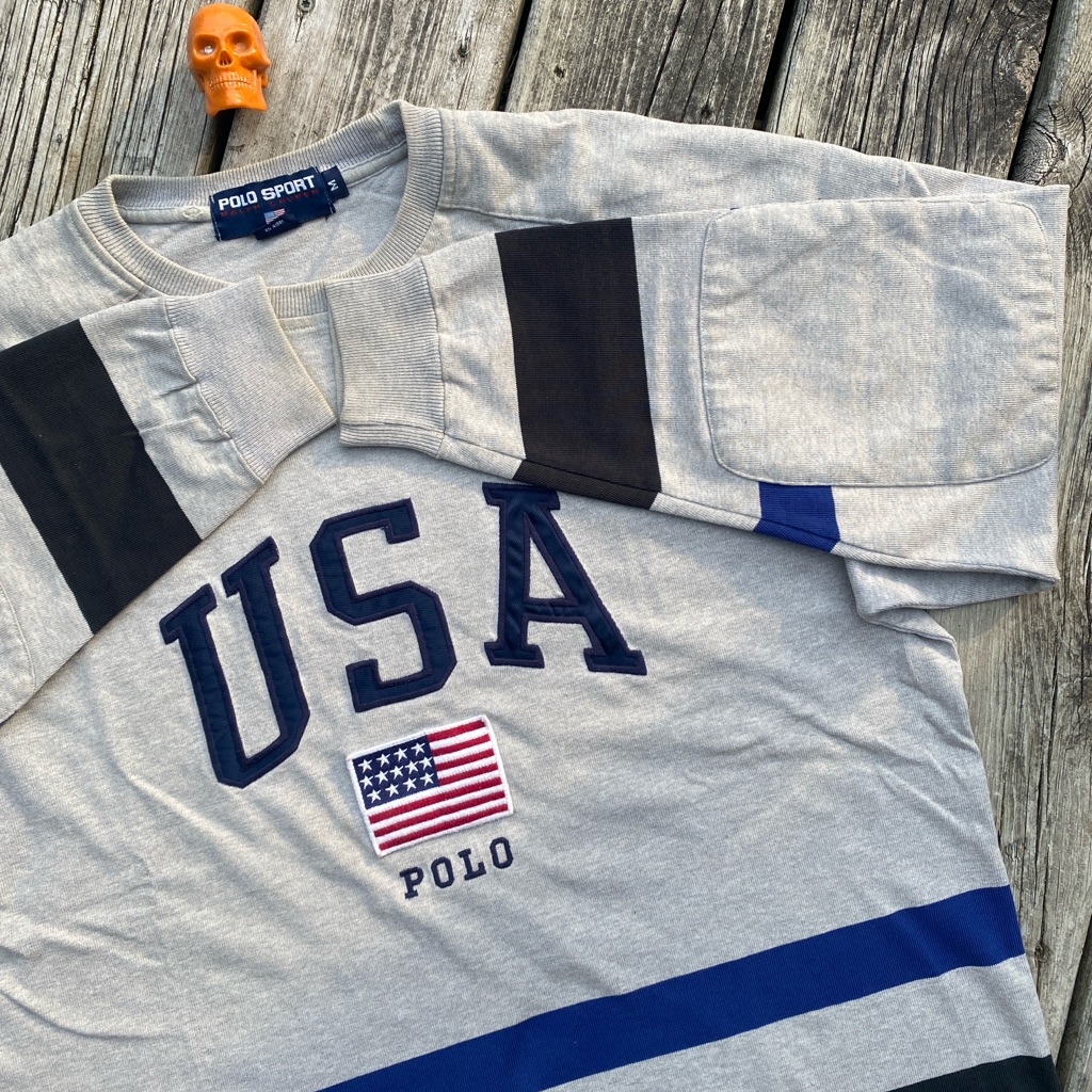 90s Polo Sport Ralph Lauren Long Sleeve Jersey Shirt Sz M